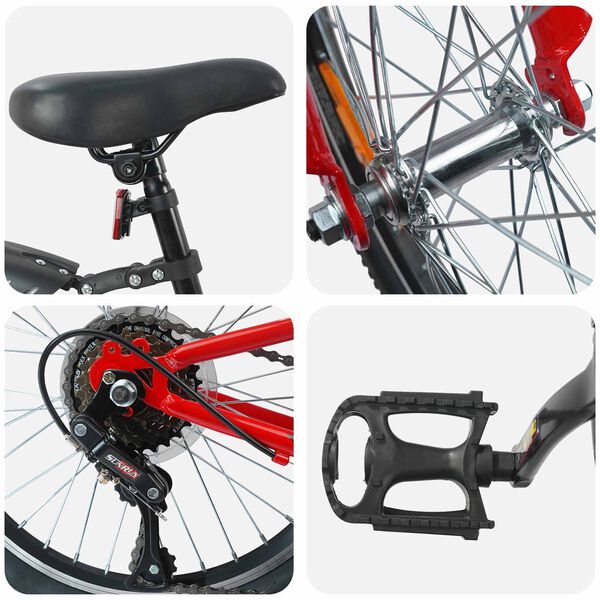 vidaXL Kinderfahrrad 20 Zoll 6-Speed f&uuml;r 6-11 Jahre alt Rot