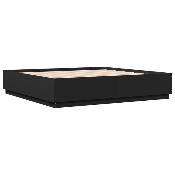 vidaXL Bettgestell Schwarz 200x200 cm Holzwerkstoff