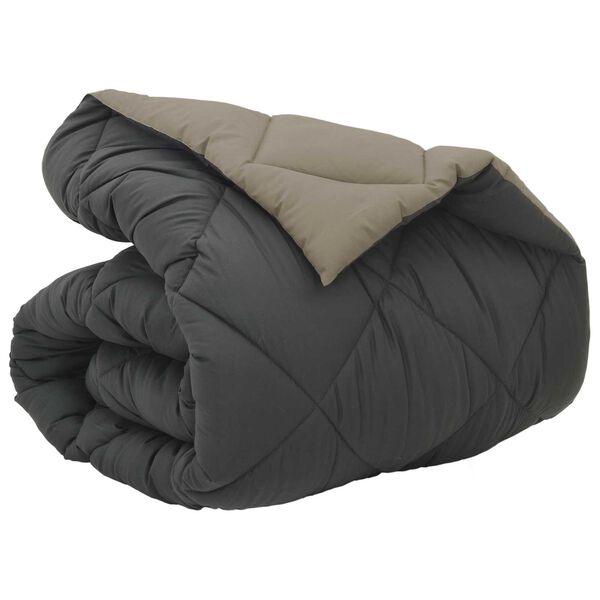 vidaXL Winterbettdecke Hellgrau und Anthrazit 220 x 140 cm Mikrofaser