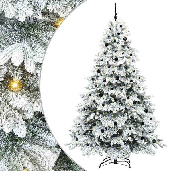vidaXL K&uuml;nstlicher Weihnachtsbaum mit 300 LEDs Wei&szlig; 240 cm PE und PVC