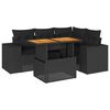 vidaXL 5-tlg. Garten-Sofagarnitur mit Kissen Schwarz Poly Rattan