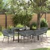vidaXL Garten Essgruppe 7 pcs Grau Pulverbeschichteter Stahl