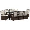 vidaXL Garten Essgruppe 9 pcs Braun Poly-Rattan