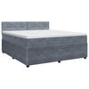 vidaXL Boxspringbett mit Matratze Dunkelgrau 160 x 200 cm Samt