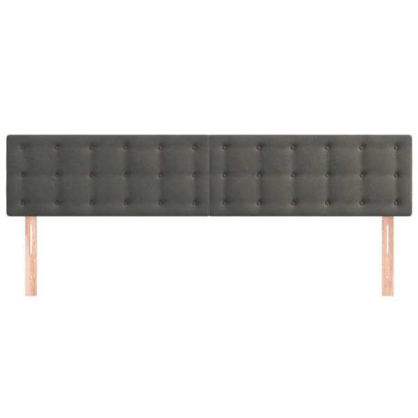 vidaXL Kopfteile 2 Stk. Dunkelgrau 80x5x78/88 cm Samt