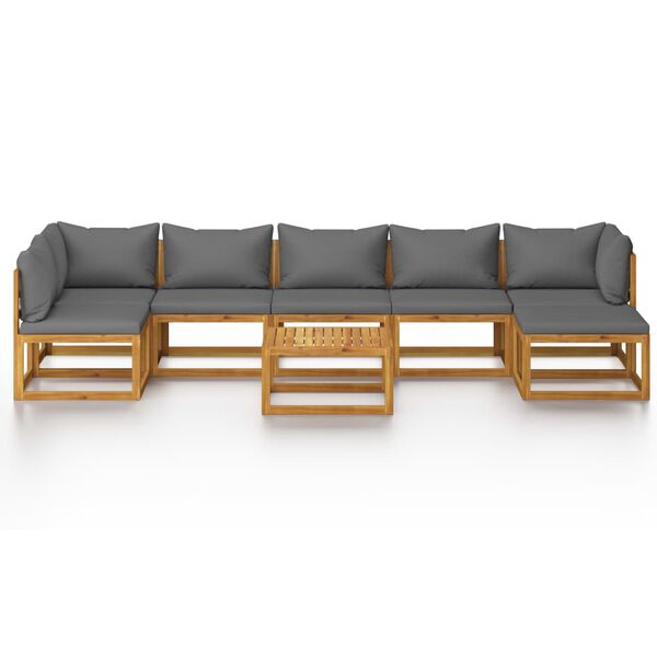 vidaXL 8-tlg. Garten-Lounge-Set mit Auflagen Massivholz Akazie