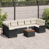 vidaXL Gartensofa-set mit Kissen 8 pcs Schwarz Poly-Rattan