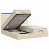 vidaXL Ottoman-Bett mit Matratze und LED Creme 180 x 200 cm Stoff