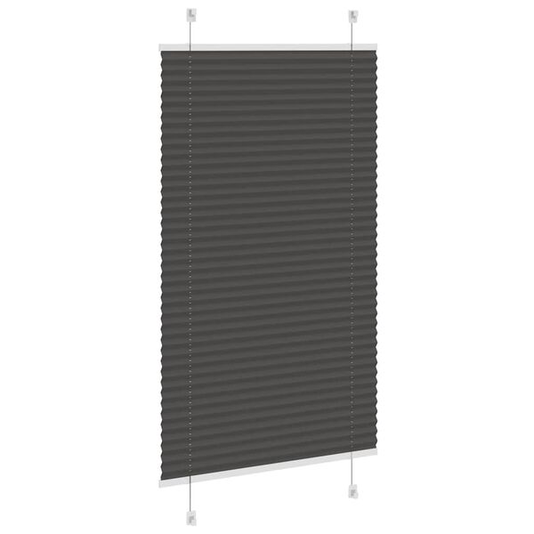 vidaXL Plissee Schwarz 75x150 cm Stoffbreite 74,4 cm Polyester