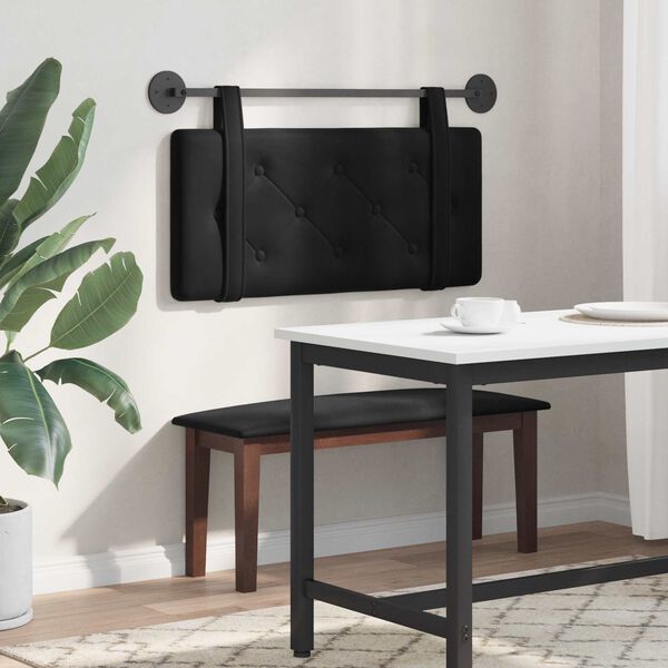 vidaXL H&auml;ngevorderseite Wandmontiert Schwarz 90 x 55 x 5 cm Samt