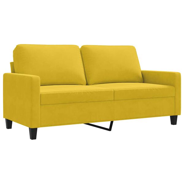 vidaXL 2-Sitzer-Sofa Gelb 140 cm Samt