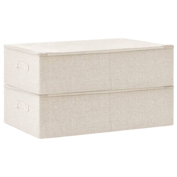 vidaXL Aufbewahrungsboxen 2 Stk. Stoff 70x40x18 cm Creme