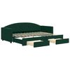 vidaXL Tagesbett Ausziehbar mit Schubladen Dunkelgr&uuml;n 80x200 cm Samt