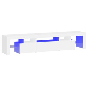 vidaXL TV-Schrank mit LED-Leuchten Wei&szlig; 200x36,5x40 cm
