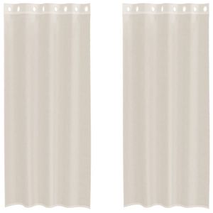 vidaXL Voile Vorh&auml;nge mit &Ouml;sen 2 Stk. Creme 140x245 cm