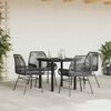 vidaXL 5-tlg. Garten-Essgruppe mit Kissen Schwarz Poly Rattan Glas