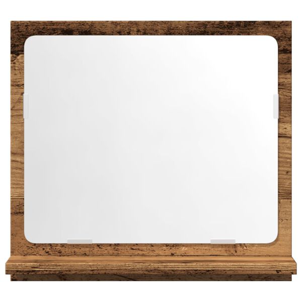 vidaXL Badspiegel mit Ablage Altholz-Optik 40x11x37 cm Holzwerkstoff