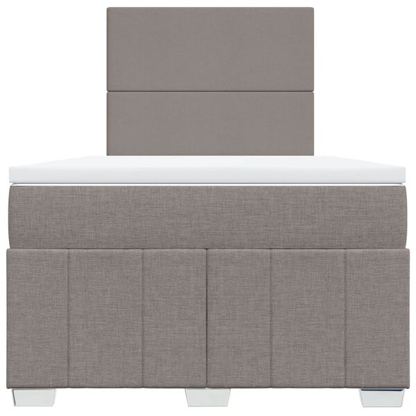 vidaXL Boxspringbett mit Matratze Taupe 120x190 cm Stoff
