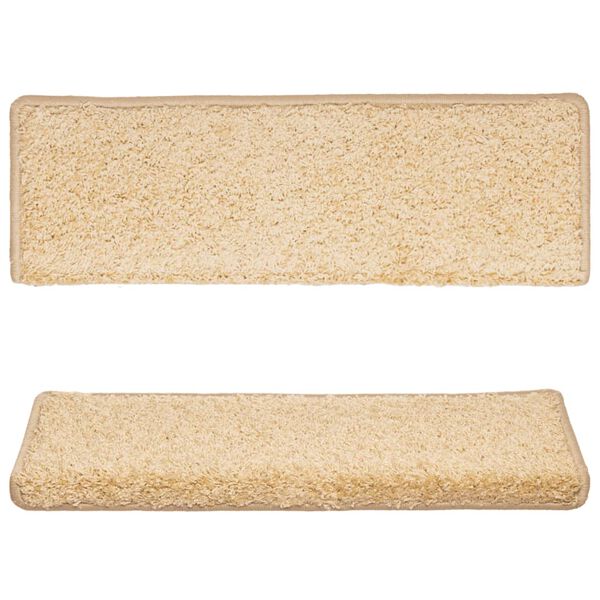 vidaXL Stufenmatten 15 Stk. 65x21x4 cm Creme Rechteckiger Rand