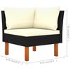 vidaXL 9-tlg. Garten-Lounge-Set Poly Rattan Eukalyptusholz Schwarz