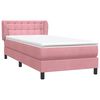 vidaXL Boxspringbett mit Matratze Rosa 100x220 cm Samt