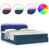 vidaXL Ottoman-Bett mit Matratzen & LEDs Dunkelblau 160x200 cm Samt