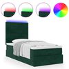vidaXL Ottoman-Bett mit Matratzen & LEDs Dunkelgr&uuml;n 80x200 cm Samt