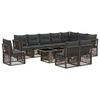 vidaXL Gartensofa-set 11 stk. Grau Poly-Rattan