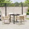 vidaXL Garten Essgruppe 5 pcs Beige Poly-Rattan