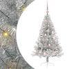 vidaXL K&uuml;nstlicher vorbeleuchteter Weihnachtsbaum Silber 120 cm PET