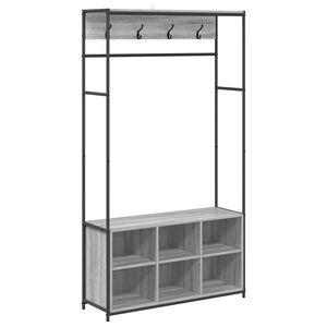 vidaXL Garderobenst&auml;nder mit Schuhbank Sonoma-Grau 100 x 32 x 180,5 cm