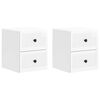vidaXL Wandmontierter Nachttisch 2 pcs Hochglanz Wei&szlig; Holzwerkstoff