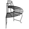 vidaXL Baumb&auml;nke Halbrund 2 Stk. &Oslash;159 cm Schwarz Stahl