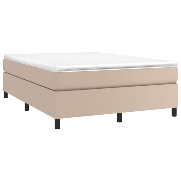 vidaXL Boxspringbettgestell Cappuccino-Braun 140x190 cm Kunstleder