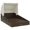 vidaXL Sonnenliege mit Faltdach Braun 200x114x128 cm Poly Rattan