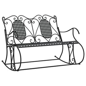 vidaXL Schaukelbank 2-Sitzer 113 cm Schwarz Stahl