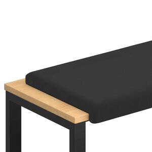 vidaXL Bankkissen Strukturiertes Samt Schwarz Tiefe 35 cm