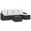 vidaXL Sofa Set mit Kissen mit Speicher Schwarz Poly-Rattan