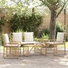 vidaXL Gartenm&ouml;bel Set 4 pcs Nat&uuml;rlich und Cremwei&szlig;