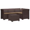 vidaXL 4-Sitzer Garten Sofa mit Kissen Rattan Look PP Braun