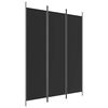vidaXL 3-tlg. Paravent Schwarz 150x200 cm Stoff