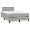 vidaXL Boxspringbett mit Matratze & LED Hellgrau 120x190 cm Stoff