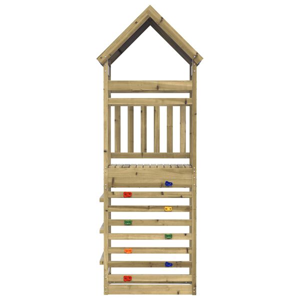 vidaXL Spielturm Braun 52,5 x 85 x 265 cm Massives impr&auml;gniertes Holz