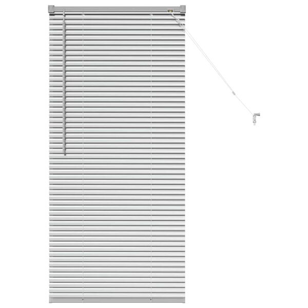 vidaXL Fensterjalousie mit Vorh&auml;ngen Silber Aluminium