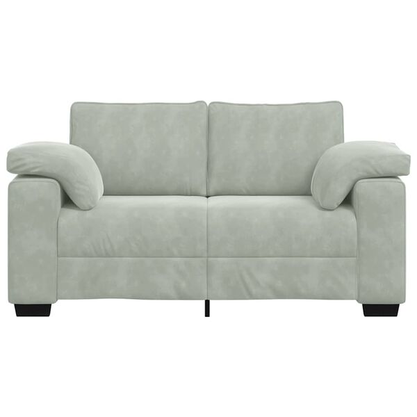 vidaXL Zweisitzer-Sofa Hellgrau 160x77x82 cm Samt