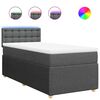 vidaXL Boxspringbett mit Matratze Dunkelgrau 80x200 cm Stoff