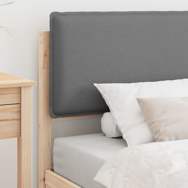 vidaXL Bettgestell mit gepolstertem Kopfteil Hellgrau 90 x 190 cm