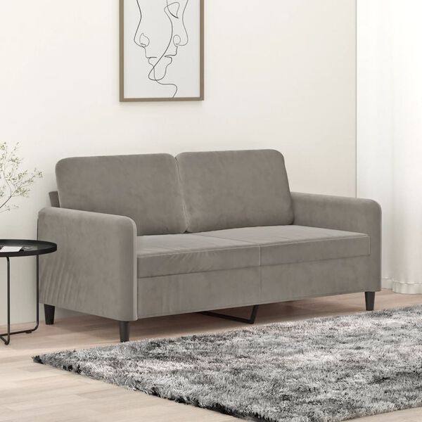 vidaXL 2-Sitzer-Sofa Hellgrau 140 cm Samt