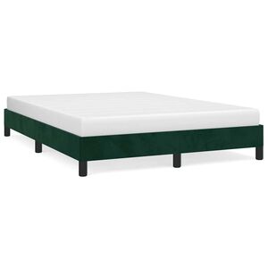 vidaXL Bettgestell ohne Matratze Dunkelgr&uuml;n 140x190 cm Samt