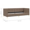 vidaXL Tagesbett mit Matratze USB Taupe Stoff 90x200 cm
